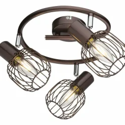 Luminaires Rustiques-Luminaires Globo Lighting Spot de plafond Globo Akin Brun, 3 lumières