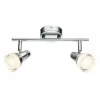 Luminaires Globo Lighting Spot de plafond Globo Alaska LED Chrome, 2 lumières* Spots Et Projecteurs