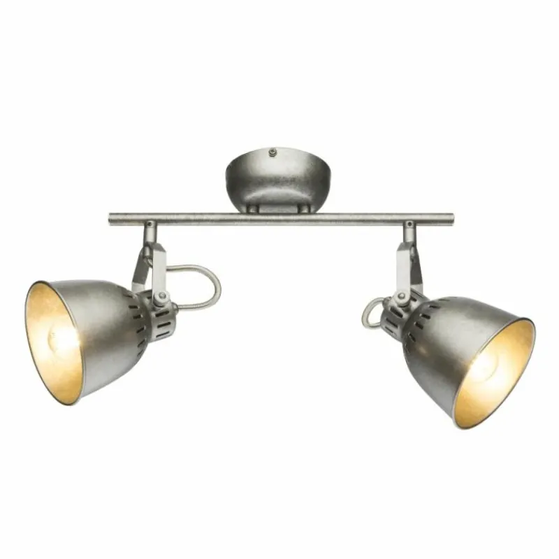 Luminaires Globo Lighting Spot de plafond Globo Hernan Gris, Argenté, 2 lumières* Spots Et Projecteurs