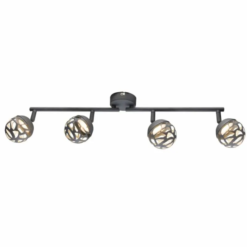 Luminaires Globo Lighting Spot de plafond Globo OHIO LED Gris, 4 lumières* Spots Et Projecteurs