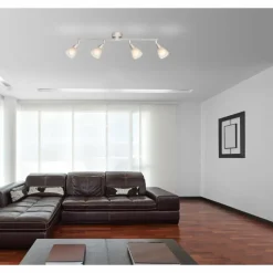 Luminaires Globo Lighting Spot de plafond Globo Tadeus I Nickel mat, 4 lumières* Spots Et Projecteurs