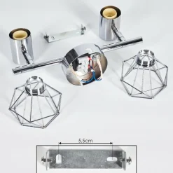 hofstein Spot de plafond Globo Xara Chrome, 2 lumières