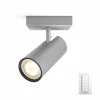 Luminaires Philips Spot de plafond, kit de base Philips Hue Ambiance White Buratto Argenté, 1 lumière, Télécommandes