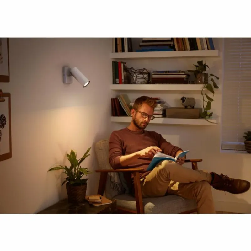 Luminaires Philips Spot de plafond, kit de base Philips Hue Ambiance White Buratto Argenté, 1 lumière, Télécommandes