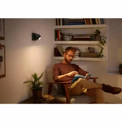 Luminaires Philips Spot de plafond, kit de base Philips Hue Ambiance White Buckram Noir, 1 lumière, Télécommandes