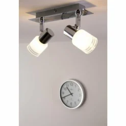 Luminaires Brilliant Spot de plafond LED Brilliant Leuchten Chrome, Blanc, 2 lumières