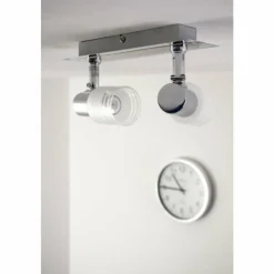 Luminaires Brilliant Spot de plafond LED Brilliant Leuchten Chrome, Blanc, 2 lumières