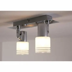 Luminaires Brilliant Spot de plafond LED Brilliant Leuchten Chrome, Blanc, 2 lumières