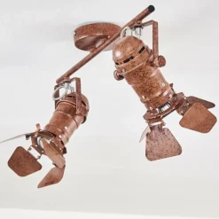 hofstein Spot de plafond Lichinga Rouille, 2 lumières* Spots Et Projecteurs