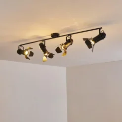 Lampes Industrielles-hofstein Spot de plafond Lichinga Noir, 4 lumières