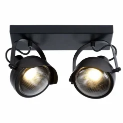 Lampes Industrielles-Luminaires Lucide Spot de plafond Lucide CICLETA Noir, 2 lumières