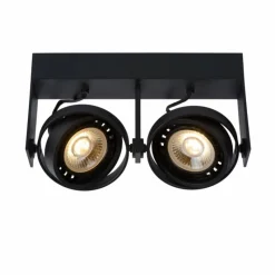 Lampes Industrielles-Luminaires Lucide Spot de plafond Lucide GRIFFON Noir, 2 lumières
