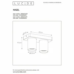 Lampes Industrielles-Luminaires Lucide Spot de plafond Lucide LENNERT LED Noir, 2 lumières