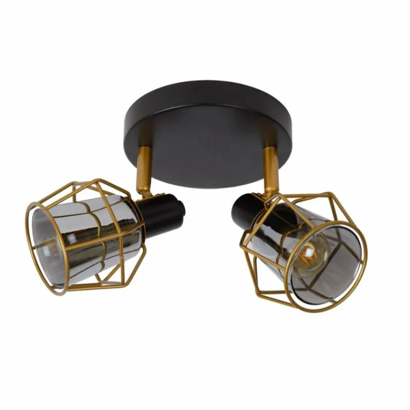 Lampes Vintages & Rétros-Luminaires Lucide Spot de plafond Lucide NILA Noir, 2 lumières