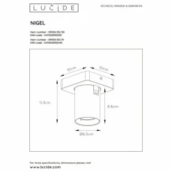 Luminaires Lucide Spot de plafond Lucide NIGEL LED Noir, 1 lumière* Éclairage Led