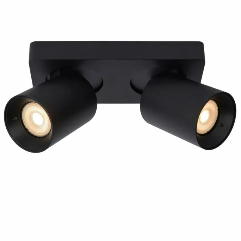 Luminaires Lucide Spot de plafond Lucide NIGEL LED Noir, 2 lumières* Éclairage Led