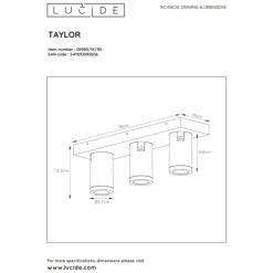 Luminaires Lucide Spot de plafond Lucide TAYLOR LED Noir, 3 lumières* Éclairage Led