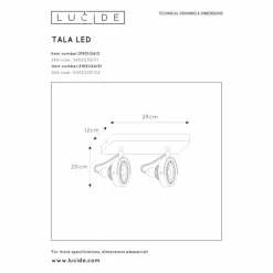Luminaires Lucide Spot de plafond Lucide TALA LED Noir, 2 lumières* Spots Et Projecteurs