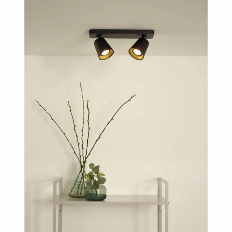 Luminaires Lucide Spot de plafond Lucide TURNON LED Noir, 2 lumières* Éclairage Led