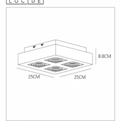 Luminaires Scandinaves-Luminaires Lucide Spot de plafond Lucide XIRAX LED Noir, 4 lumières