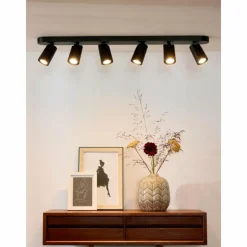 Luminaires Scandinaves-Luminaires Lucide Spot de plafond Lucide XYRUS LED Noir, 6 lumières