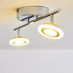 hofstein Spot de plafond Lucy LED Chrome, 2 lumières, Télécommandes, Changeur de couleurs