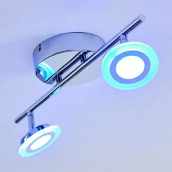 hofstein Spot de plafond Lucy LED Chrome, 2 lumières, Télécommandes, Changeur de couleurs