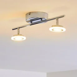 hofstein Spot de plafond Lucy LED Chrome, 2 lumières, Télécommandes, Changeur de couleurs
