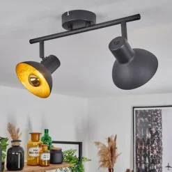 Lampes Dorées-hofstein Spot de plafond Neiden Noir doré, 2 lumières
