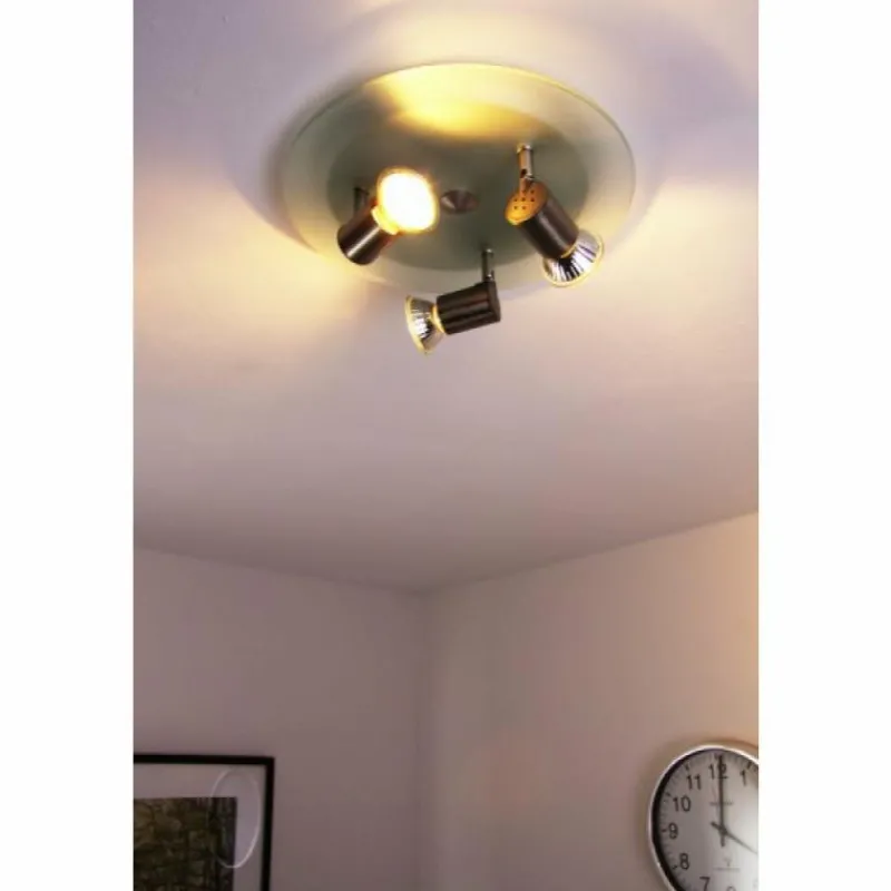 Sonstiges Spot de plafond Nickel mat, 3 lumières* Spots Et Projecteurs
