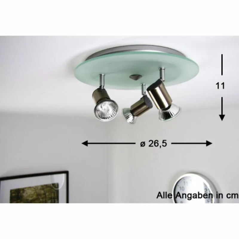 Sonstiges Spot de plafond Nickel mat, 3 lumières* Spots Et Projecteurs