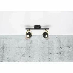 Lampes Industrielles-Luminaires Nordlux Spot de plafond Nordlux LOTUS Laiton, Noir, 2 lumières