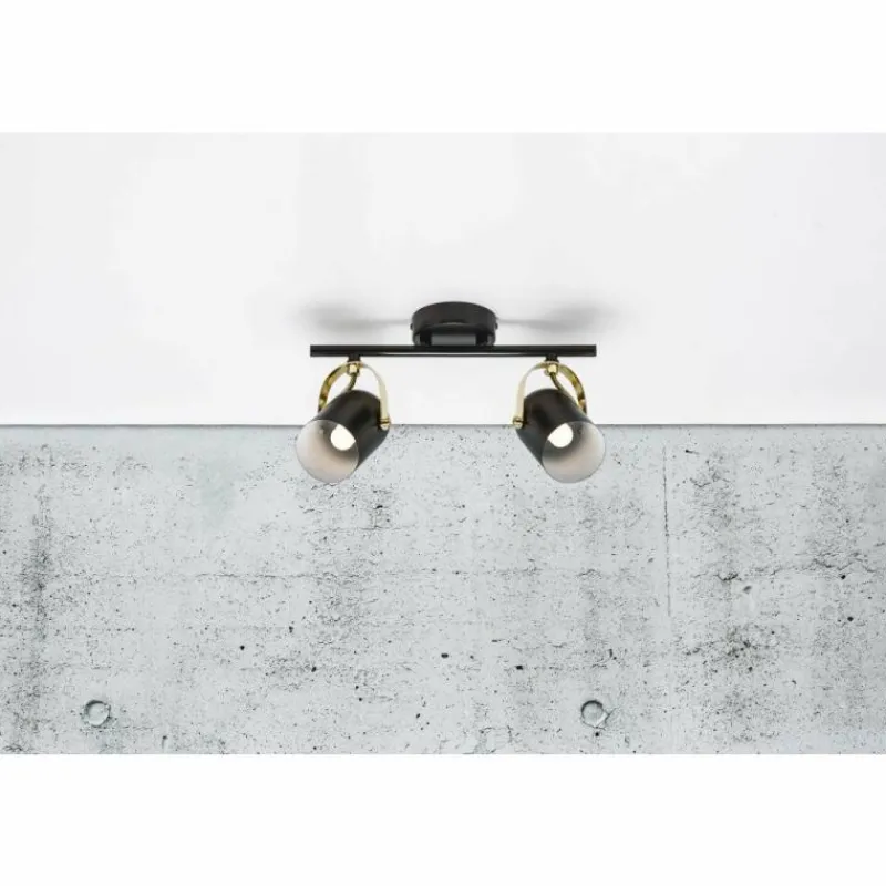 Lampes Industrielles-Luminaires Nordlux Spot de plafond Nordlux LOTUS Laiton, Noir, 2 lumières