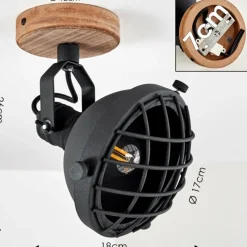 Lampes Industrielles-hofstein Spot de plafond Onsala Brun, Noir, 1 lumière