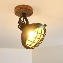 Lampes Industrielles-hofstein Spot de plafond Onsala Brun, Noir, 1 lumière