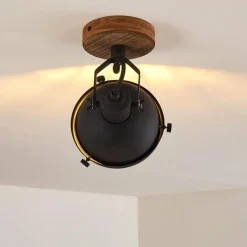 Lampes Industrielles-hofstein Spot de plafond Onsala Brun, Noir, 1 lumière