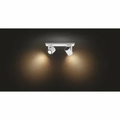 Luminaires Philips Spot de plafond Philips Hue Ambiance White & Color Argenta Blanc, 2 lumières, Changeur de couleurs