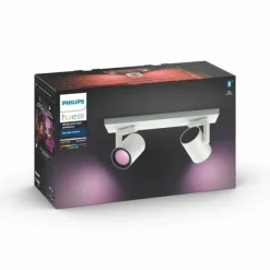 Luminaires Philips Spot de plafond Philips Hue Ambiance White & Color Argenta Blanc, 2 lumières, Changeur de couleurs