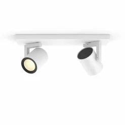 Luminaires Philips Spot de plafond Philips Hue Ambiance White & Color Argenta Blanc, 2 lumières, Changeur de couleurs