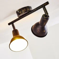 Lampes Dorées-hofstein Spot de plafond Polmak Noir doré, 2 lumières