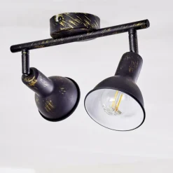 Lampes Dorées-hofstein Spot de plafond Polmak Noir doré, 2 lumières