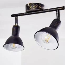 Lampes Dorées-hofstein Spot de plafond Polmak Noir doré, 2 lumières