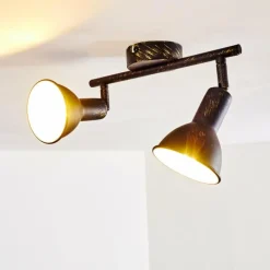 Lampes Dorées-hofstein Spot de plafond Polmak Noir doré, 2 lumières