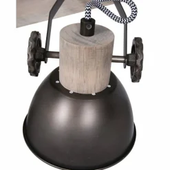Lampes Industrielles-Luminaires Steinhauer Spot de plafond Steinhauer Gearwood Anthracite, Bois foncé, 4 lumières