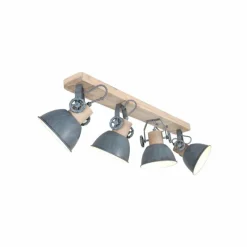 Lampes Industrielles-Luminaires Steinhauer Spot de plafond Steinhauer Gearwood Gris, Bois foncé, 4 lumières