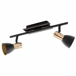 Luminaires Eglo Spot Eglo BARNHAM Cuivre, Noir, 2 lumières* Spots Et Projecteurs