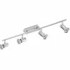 Luminaires Eglo Spot Eglo BONARES LED Chrome, Aspect cristal, 4 lumières* Éclairage Led