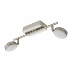 Luminaires Eglo Spot Eglo CONNECT CORROPOLI-C LED Nickel mat, 2 lumières, Changeur de couleurs