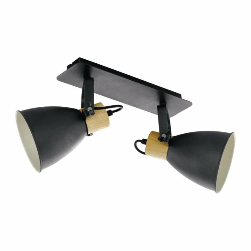Lampes Vintages & Rétros-Luminaires Eglo Spot Eglo COSWARTH Anthracite, Brun, Blanc, 2 lumières