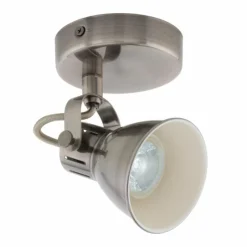 Luminaires Eglo Spot Eglo SERAS LED Brun foncé, Nickel mat, Rose, 1 lumière* Éclairage Led